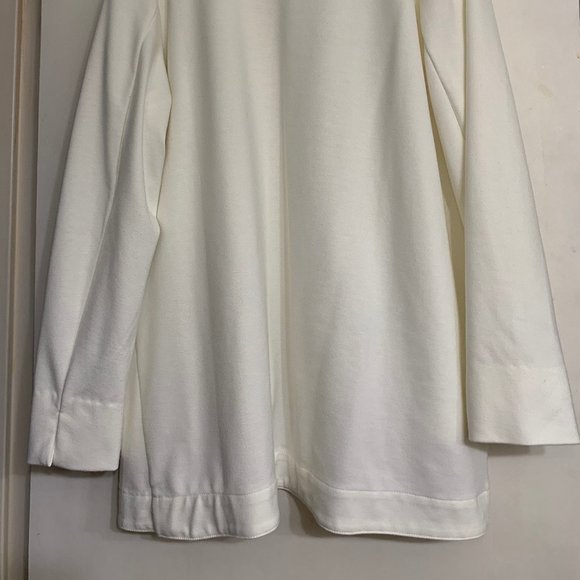 Guillaume Off-White Women's Waterfall Open Cardigan Flowy Sequin Collar, Size L - Picture 8 of 9